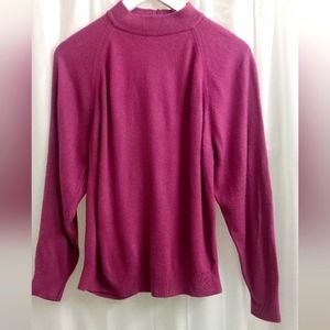 Designers Original Vintage Magenta Zip-Up Back Sweater - Size: Petite Large